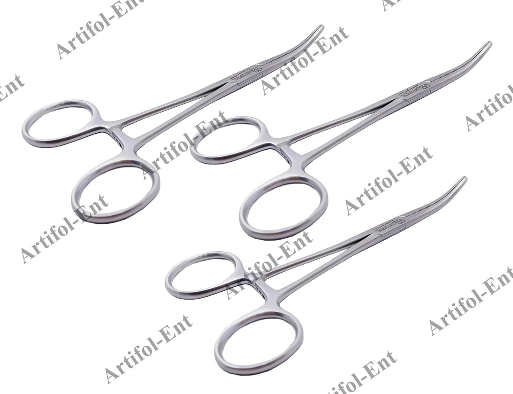 Rochester Pean Artery Forceps – 18 cm Curved | 3 Pcs Set | Stainless Steel | Precise Hemostasis #115910127