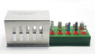 Kit de 10 peças para obtenção de fragmentos ósseos dentários II com parafusos de fixação – Conjunto de brocas para implantes – Kit de recolha de osso # OS1027