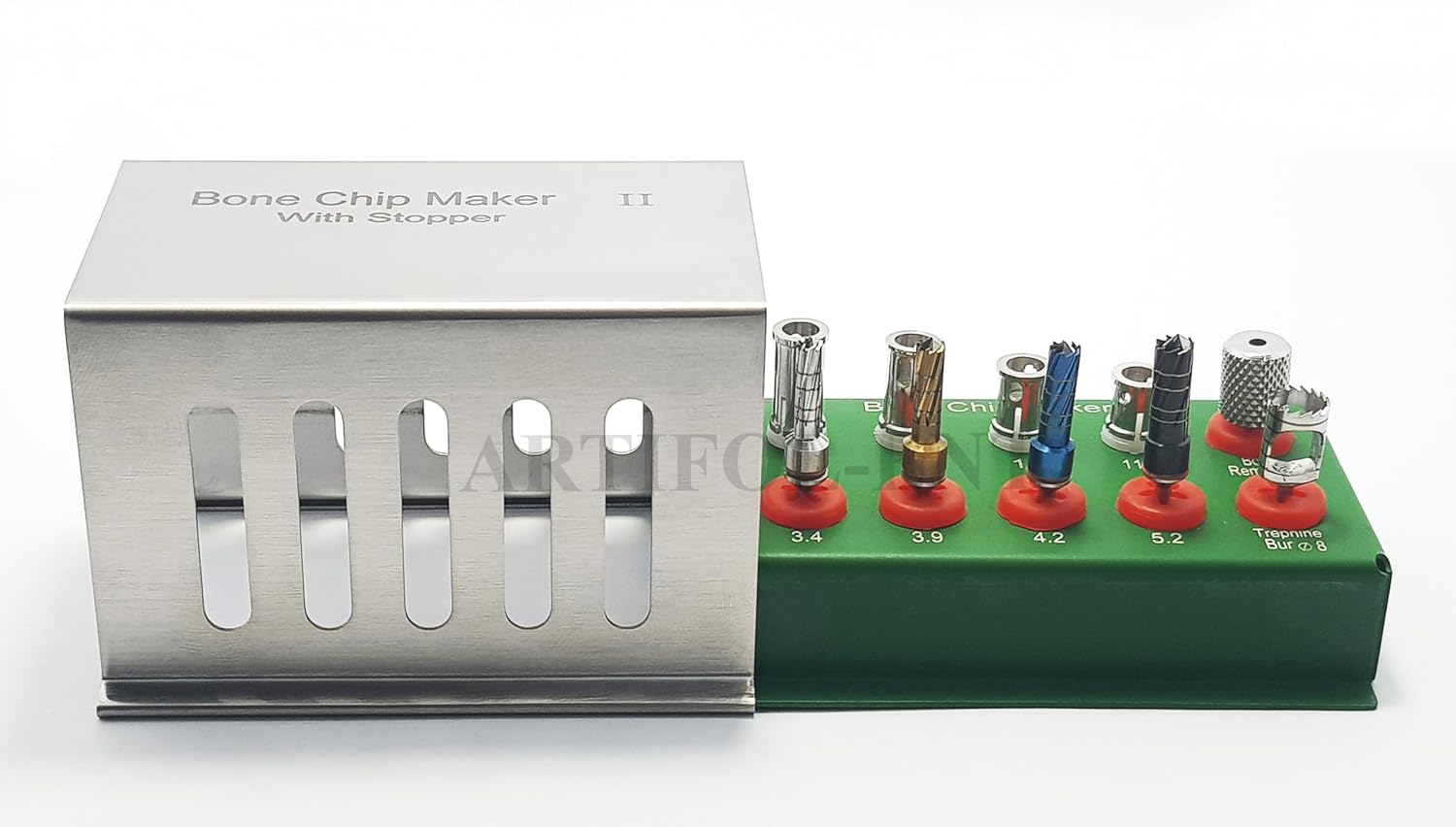 10 Pcs Dental Bone Chip Maker Kit II with Stoppers – Implant Drills Set – Bone Collector Kit # OS1027