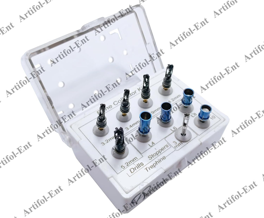 Artifol Dental Bone Collector Kit – 10 Pcs with Depth Stoppers | Sinus Lift & Implant Tools in Compact Organizer Box #OS1071