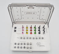 40 Pieces Stainless Steel Black Coated Drills Kit with Embedded Stoppers, Guide Pins, Lance Pilot Drills & Additional Toolings with Plastic Holder Kit| Reusable & Autoclavable Instruments #OS10100