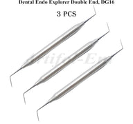 Explorador Endodóntico Dental DG16 – Instrumento Endodóntico de Diagnóstico de Ponta Dupla | Cabo Oco Ergonómico | Conjunto de 3 Peças #EXDG166