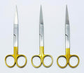 Chirurgische OP-Schere – T/C-Edelstahl, gerade Klingen 14,5 cm (5,5 Zoll) | Verbandschere mit titanvergoldeten Griffen