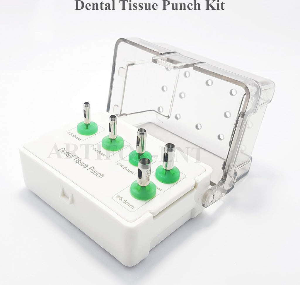Dental Implant Tissue Punch Kit – 5-Piece Stainless Steel Set for Implant Surgery | Precision Soft Tissue Punches OS1021