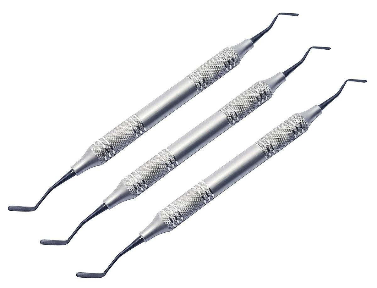 Mini Goldstin Flexy-Thin Composite Filling Instruments | 3-Piece Dental Kit | Titanium Black Non-Stick Tips #TNCIGFTMI1