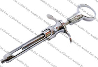 Dental Ring-Handle Cartridge Syringe – 1.8 mL | EU Thread, Three Aspiration Hooks | Brass with Chrome-Plated Finish, Reusable & Autoclavable #OS1079
