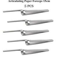 Articulating Paper Forceps APF2 – Straight 15 cm Dental Paper Holder Tweezers | Restoration & Occlusion Plier | 5-Piece Set