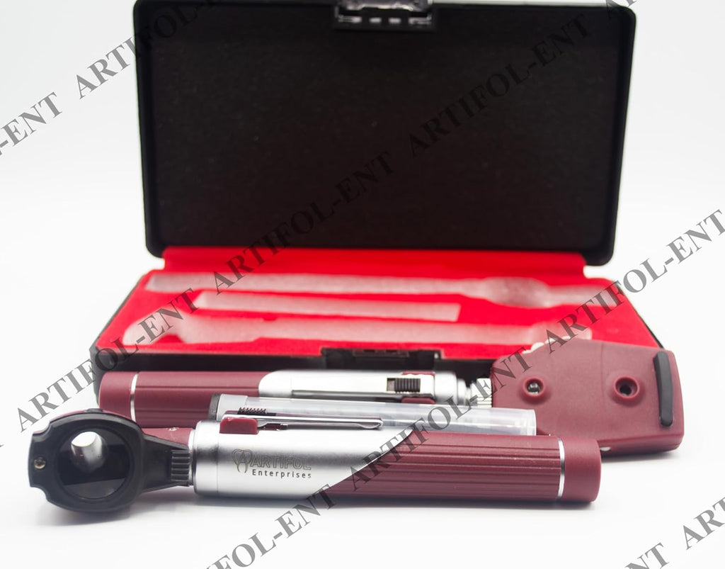 Artifol Student Home Use ENT Otoscope Examination Kit – Fiber Optic Diagnostic Set, Brown Color #OS1091
