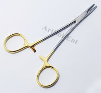 TC Halsey Needle Holder 13 cm (5") – Plain Tip Needle Driver with Tungsten Carbide Jaws | Surgical & Dental Suturing Instrument | 3 Pcs # 132910138