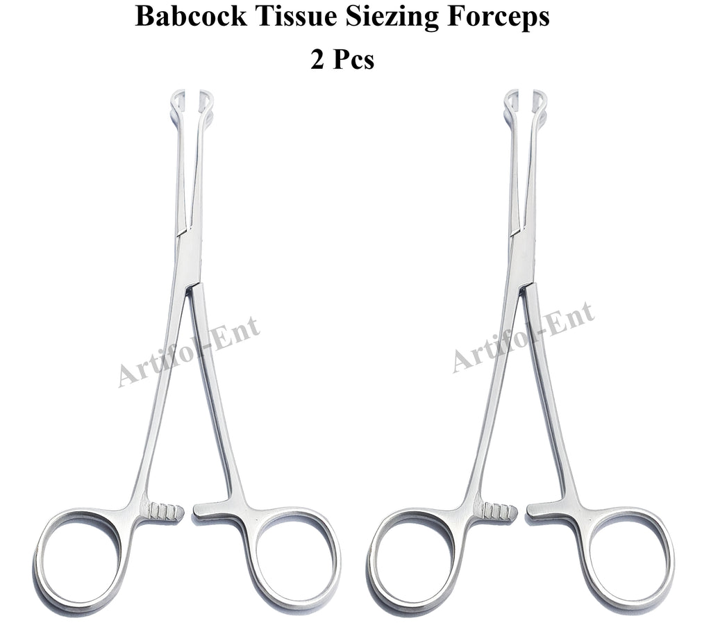Babcock Forceps Set | 2-Piece Stainless Steel Precision Holding Clamps | Available in 18 cm (7"), 20 cm (8") & 24 cm (9.5") Lengths | Secure Atraumatic Grip, Reusable & Durable Design