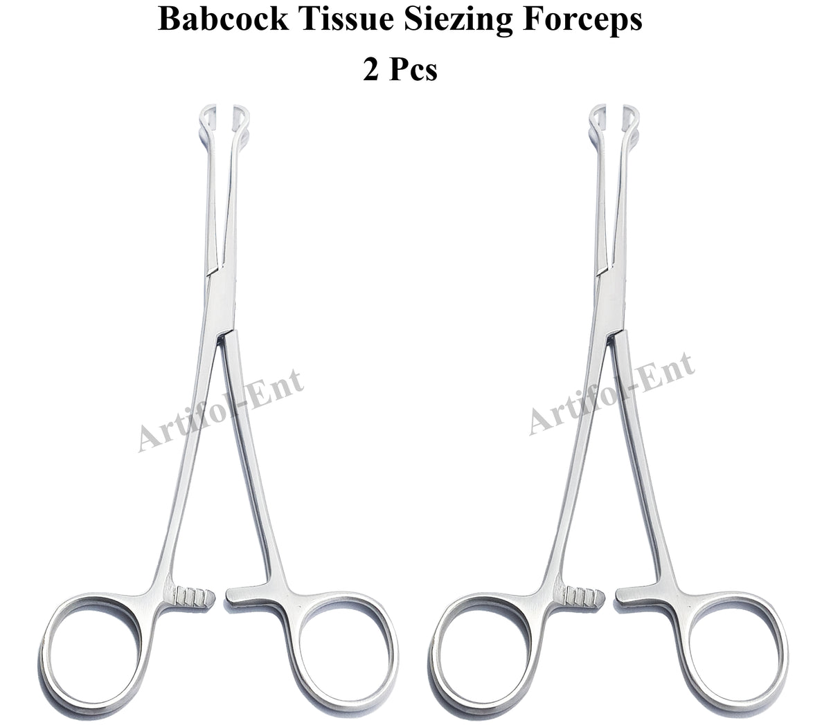 Babcock Forceps Set | 2-Piece Stainless Steel Precision Holding Clamps | Available in 18 cm (7"), 20 cm (8") & 24 cm (9.5") Lengths | Secure Atraumatic Grip, Reusable & Durable Design