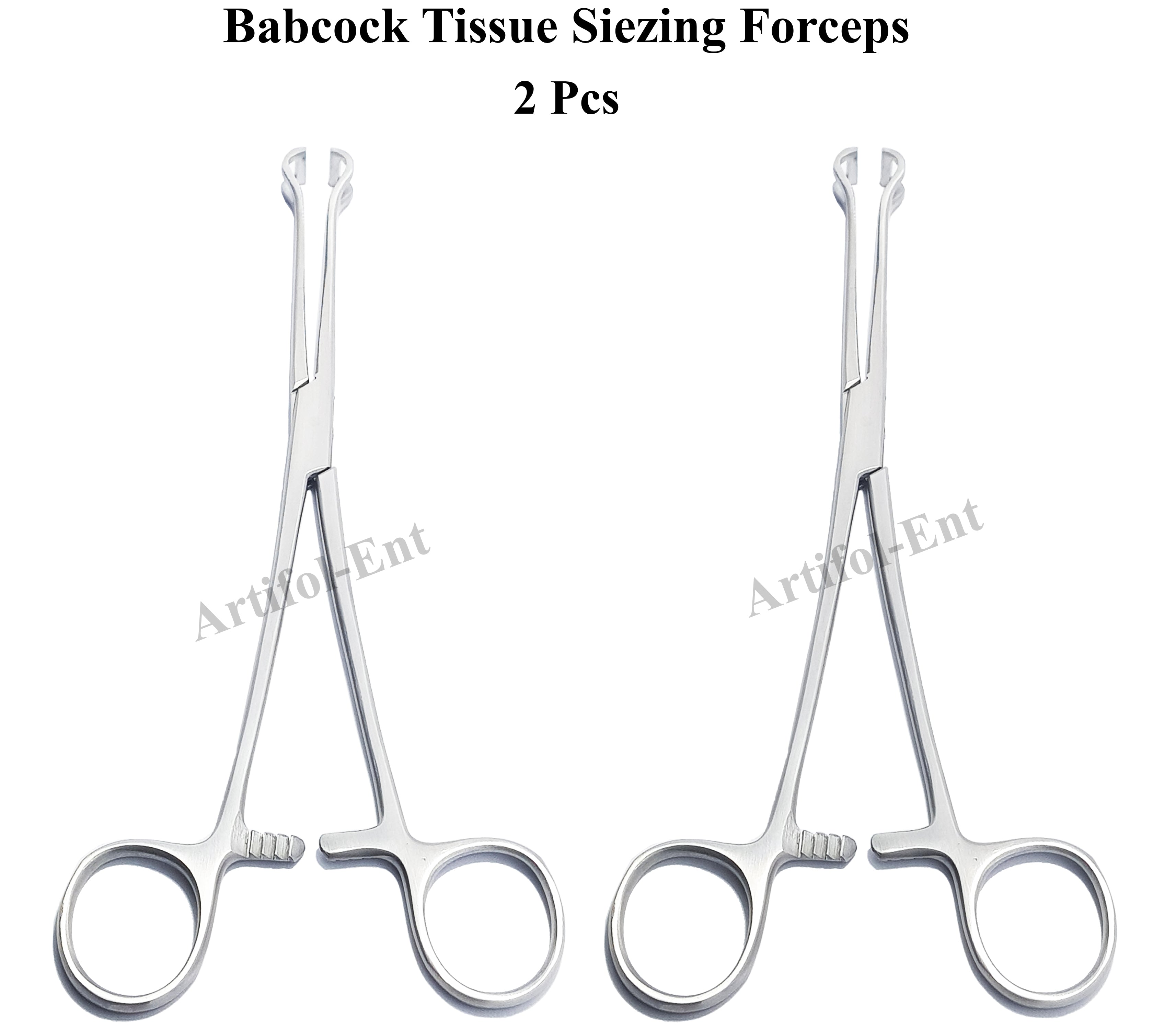 Babcock Forceps Set | 2-Piece Stainless Steel Precision Holding Clamps | Available in 18 cm (7"), 20 cm (8") & 24 cm (9.5") Lengths | Secure Atraumatic Grip, Reusable & Durable Design