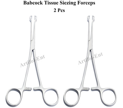 Babcock Forceps Set | 2-Piece Stainless Steel Precision Holding Clamps | Available in 18 cm (7"), 20 cm (8") & 24 cm (9.5") Lengths | Secure Atraumatic Grip, Reusable & Durable Design