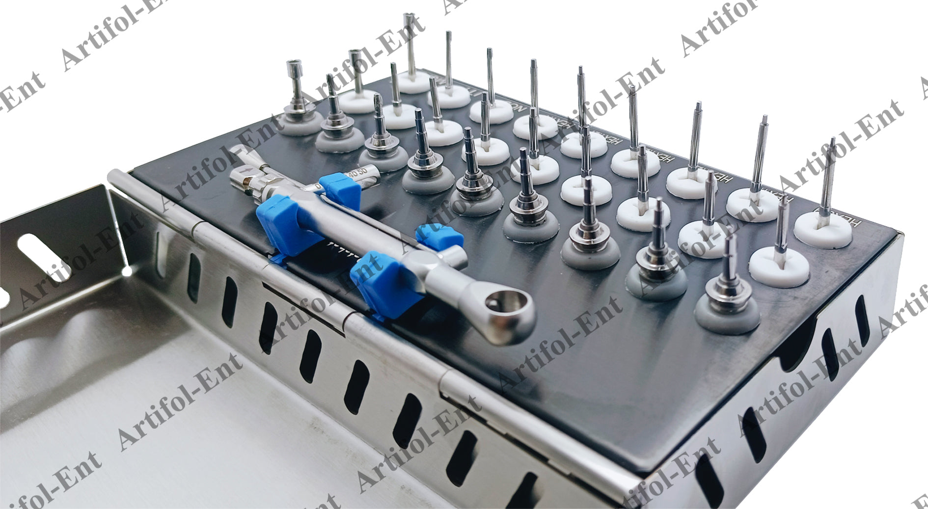 28-Piece Dental Implant Universal Prosthetic Kit with Adjustable Ratchet & Screwdrivers, Torque Wrench Set – Fully Autoclavable, 0-50Ncm | Secure & Remove Implant Restorations # OS1060