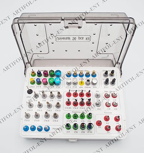 56-Piece Universal Technical Kit – Gold & Black Coated Drill System | Compression Bolts, Alignment Guides & Implant Positioning Kit #OS-10101