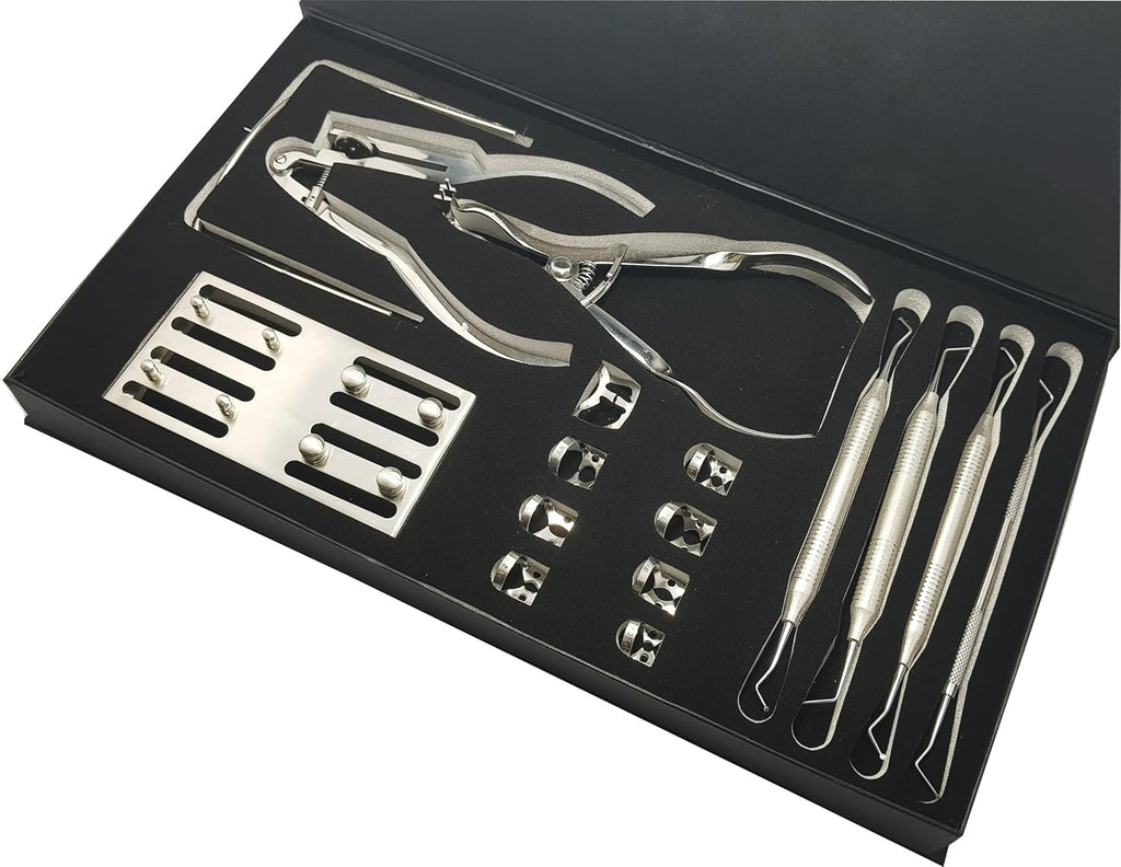 Dental Endo Instruments Set – Rubber Dam Kit with Ivory Clamp, Punch, Forceps, Endo Excavators & Endodontic Explorer Tools