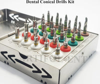 25-Piece Conical Drills Dental Implant Kit with Stoppers | Precision Implant Drill Set for Implant Site Preparation | Reusable & Autoclavable #OS1020