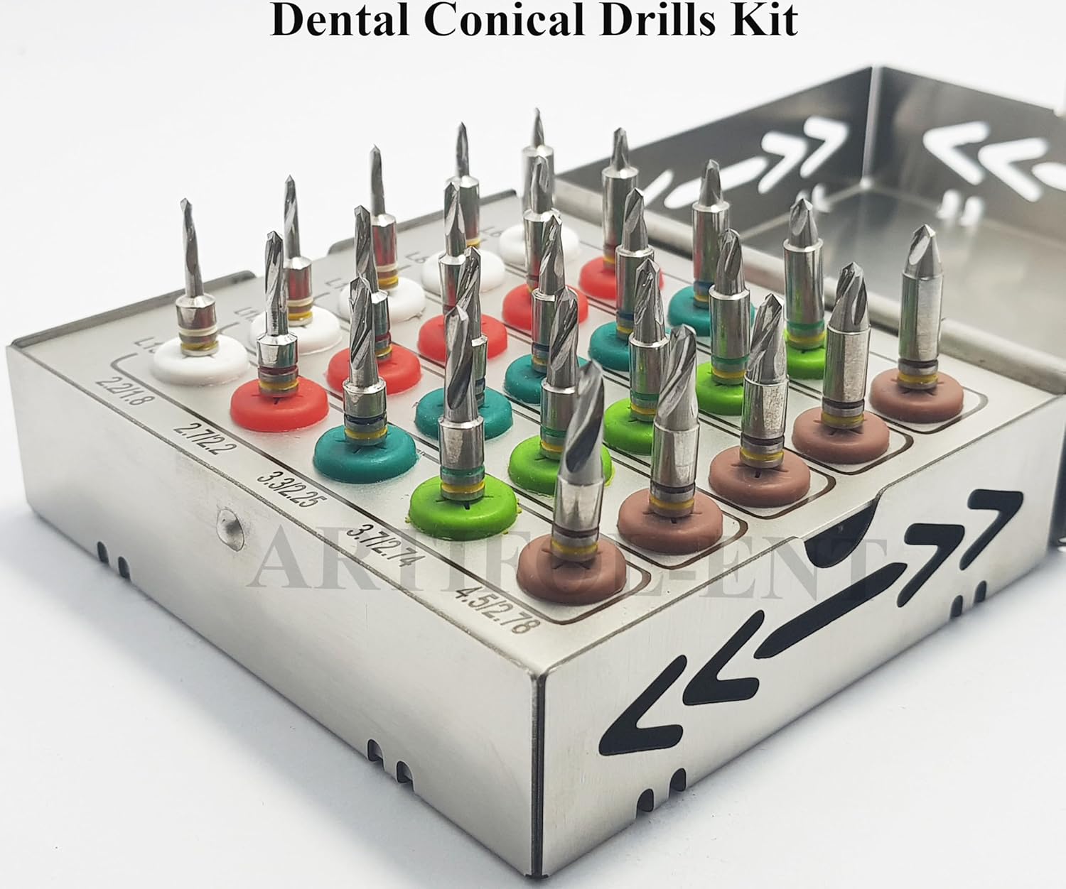 25-Piece Conical Drills Dental Implant Kit with Stoppers | Precision Implant Drill Set for Implant Site Preparation | Reusable & Autoclavable #OS1020