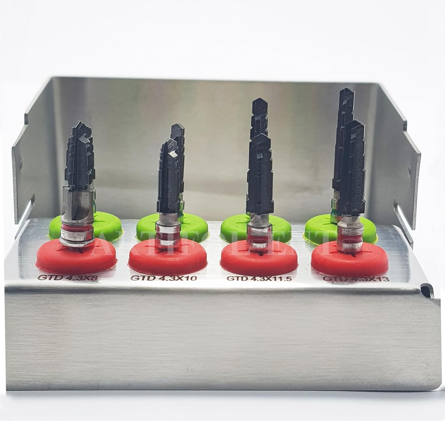 Implant Reamers Kit OS1038 – 8-Piece Surgical Drill Bits Set | Black Coated with Holder for Dental Implants