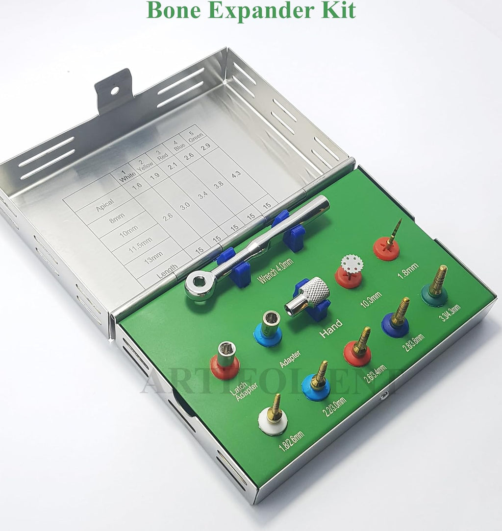 Dental Implant Bone Expander & Condensing Drills Kit – Hole Saw, Pilot Bit & Wrench Set | Implant Surgery Instruments OS1019