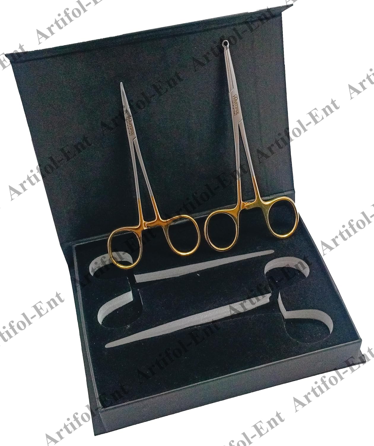 2-Piece No-Scalpel Vasectomy Fixator Forceps Kit – Stainless Steel, Reusable & Autoclavable | Blunt-Tip Fixation Ring & Curved Forceps