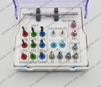 Implant 21 Pieces Long & Short Drills Kit with Color-Coded Depth Stoppers & Precision Depth Gauge | Stainless Steel | Smooth, Controlled Drilling Performance | Reusable, Autoclavable #OS1098