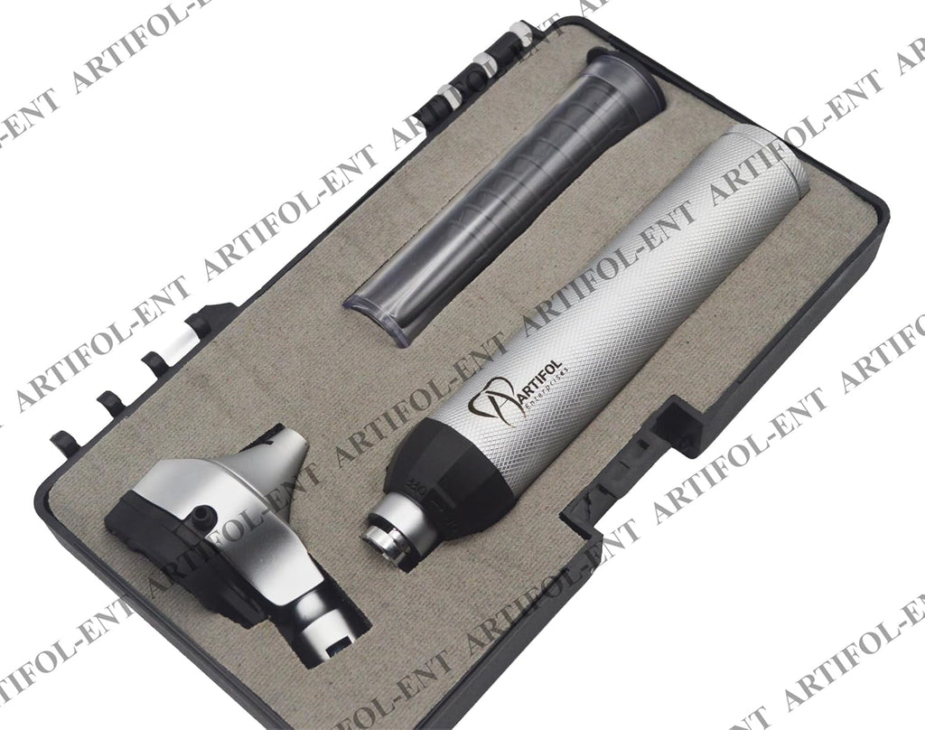 Fiber Otoscope Set – Solid Brass Fiber Optic Viewing Instrument | Bright Fiber Illumination, Precision Optical Lens | Reusable Medical Inspection Tool #OS10109