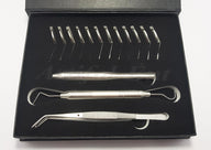 Zahnärztliches Untersuchungsset für Zahnärzte & Dentalstudenten, Diagnostikset mit Dentalspiegeln, Spiegelgriff, William-Sonde, Dressing-Pinzette/Wattepinzette, Basis-Zahnun Untersuchungsset, schöner Aufbewahrungskoffer