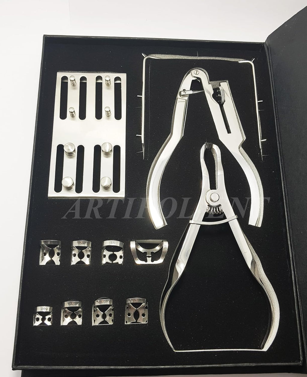 Dental Rubber Dam Kit RDKIT – Stainless Steel Clamps, Frame, Punch Pliers & Ivory Forceps | Endodontic Isolation Instrument Set #RDKIT