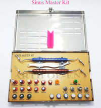 All in One –28 Pcs Implant Crestal & Lateral Approach Sinus Master Kit – Round & Core Drills, Stoppers, Mushrooms,Wrench with Sterilizable Steel Cassette - Dental Sinus lift Master Tools Set – #OS1028
