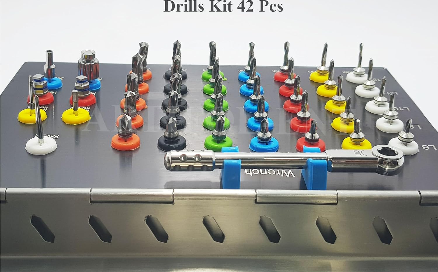 Implant Drills Kit OS1045 – 42 Pcs Conical Surgical Drill Set with Torque Wrench & Ratchet Driver | Dental Implant Tools