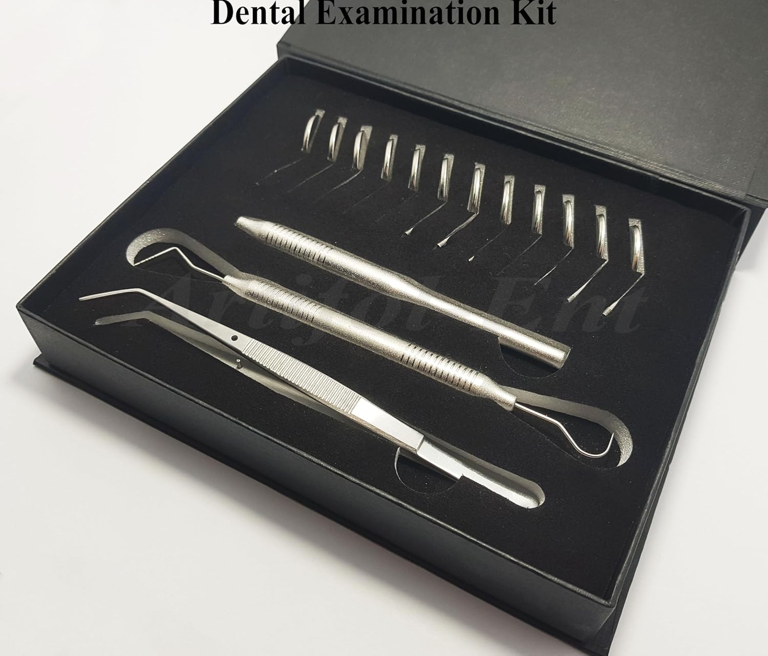 Dental Examination Kit for Dentists & Dental Students,Diagnostic Set Dental Mirrors, Mirror Handle, Explorer William Probe, Dressing Tweezers/Cotton Plier, Basic Dental Exam Kit Beautiful Storage Case
