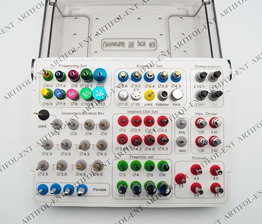 56-Piece Universal Technical Kit – Gold & Black Coated Drill System | Compression Bolts, Alignment Guides & Implant Positioning Kit #OS-10101