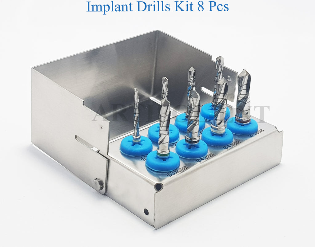 Implant External Irrigation Drills Kit – Stainless Steel (8 Pcs Set)  Professional Dental Implant Tools & Accessories #OS1032