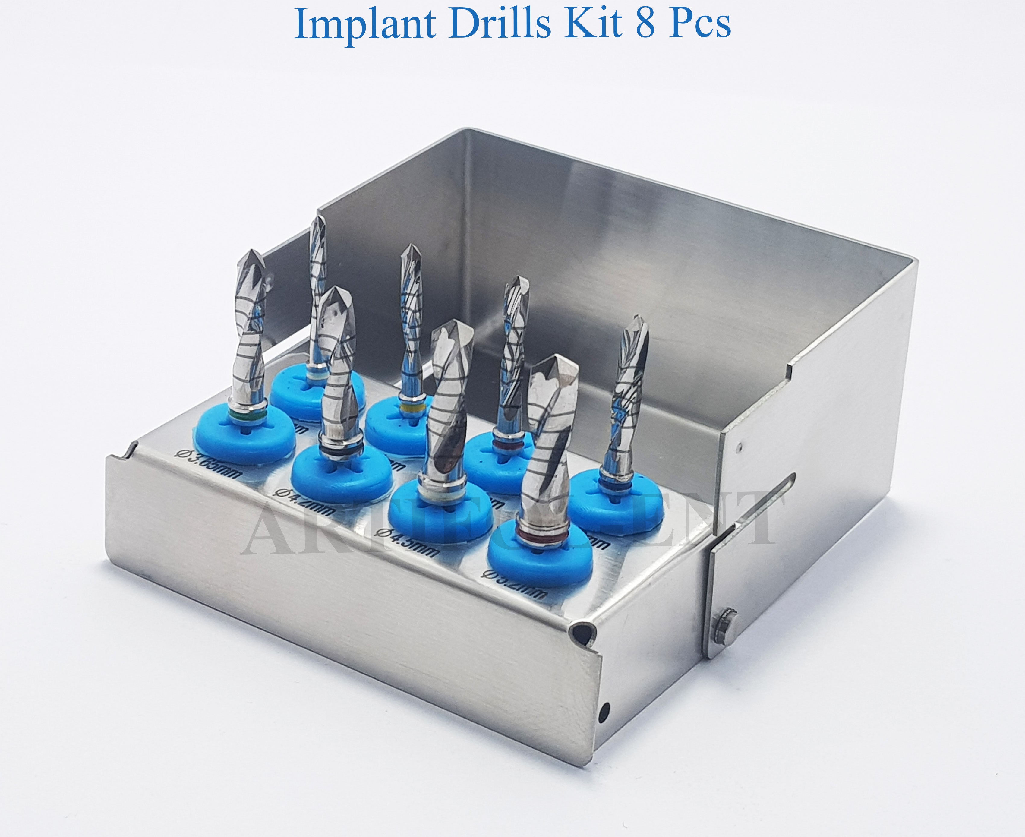 Implant External Irrigation Drills Kit – Stainless Steel (8 Pcs Set)  Professional Dental Implant Tools & Accessories #OS1032