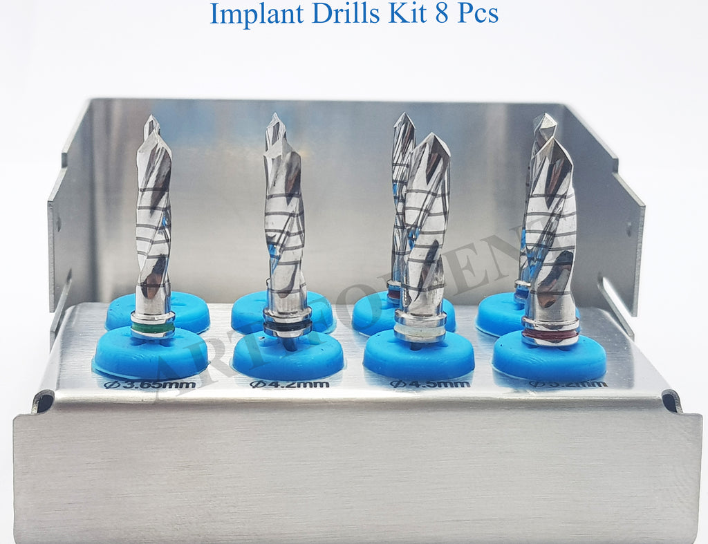 Implant External Irrigation Drills Kit – Stainless Steel (8 Pcs Set)  Professional Dental Implant Tools & Accessories #OS1032