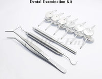 Dental Diagnostic Examination Kit | Mirror Handle, Explorer, William Probe & Tweezer Set | Precision Stainless Steel Instruments | Reusable, Durable & Autoclavable