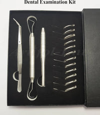 Dental Diagnostic Examination Kit | Mirror Handle, Explorer, William Probe & Tweezer Set | Precision Stainless Steel Instruments | Reusable, Durable & Autoclavable