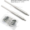 Pack of 12 Dental Mouth Mirrors (Fig. #3) with 2 Ergonomic Mirror Handles | Stainless Steel Examination Set | Clear Reflection, Reusable & Autoclavable Instruments