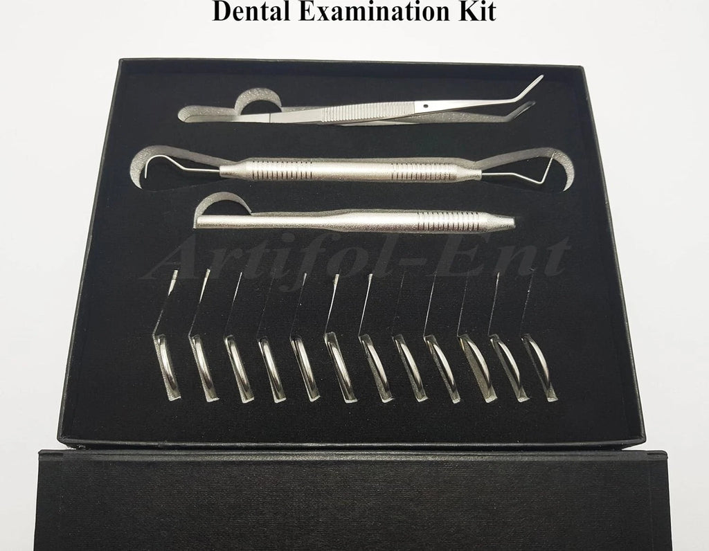 Dental Diagnostic Examination Kit | Mirror Handle, Explorer, William Probe & Tweezer Set | Precision Stainless Steel Instruments | Reusable, Durable & Autoclavable