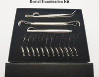 Dental Diagnostic Examination Kit | Mirror Handle, Explorer, William Probe & Tweezer Set | Precision Stainless Steel Instruments | Reusable, Durable & Autoclavable
