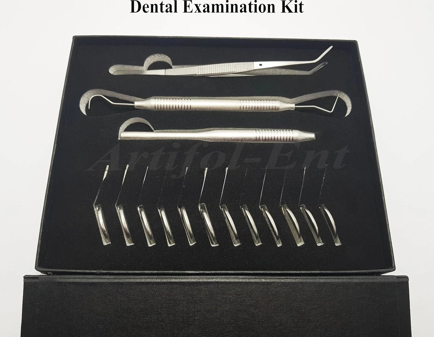 Dental Diagnostic Examination Kit | Mirror Handle, Explorer, William Probe & Tweezer Set | Precision Stainless Steel Instruments | Reusable, Durable & Autoclavable